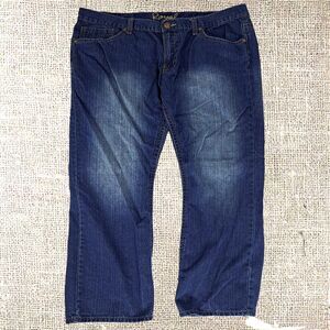 Royal Jeans Classic Straight-Cut Denim-Poly Blend Dark Wash 38x31 Men's Rock